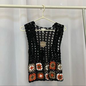 Apricot crochet vest